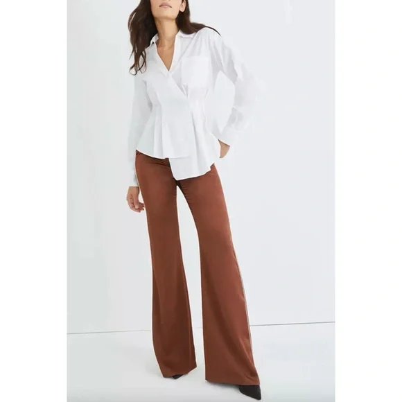 Veronica  Beard Rosamund Poplin Shirt In White, 12 - Picture 2 of 10